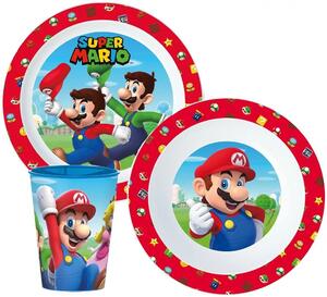 Sada plastového riadu s kelímkom pre deti - motív Super Mario / Nintendo - 3 diely