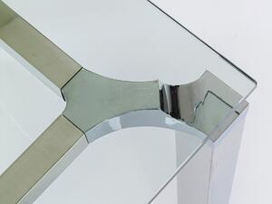 Lorenco rohový písací stôl 210x180 cm, sklo/chróm