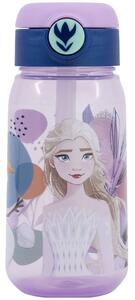 Plastová fľaša na pitie so slamkou a viečkom Ľadové kráľovstvo - Frozen - 510 ml