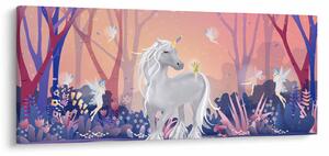 Obraz - Jednorožec v magickom lese (120x50 cm)
