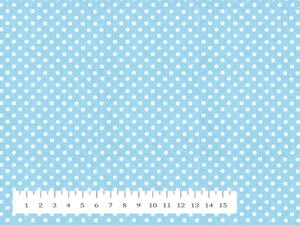 Biante Detský bavlnený záves Sandra SA-147 Biele bodky na svetlo modrom 130x140 cm