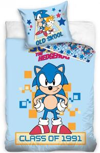 Súprava posteľnej bielizne Ježko Sonic - retro motív Class of 1991 - 100% bavlna - 70 x 90 cm + 140 x 200 cm
