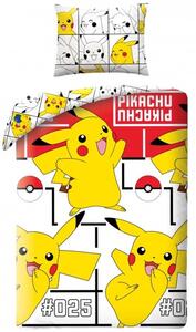 Bavlnené posteľné obliečky Pokémon Pikachu No. 025 - 100% bavlna - 70 x 90 cm + 140 x 200 cm
