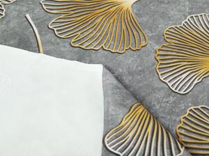 Biante Zamatový štvorcový obrus Tamara TMR-002 Ginkgo lístky na sivozelenom 50x50 cm