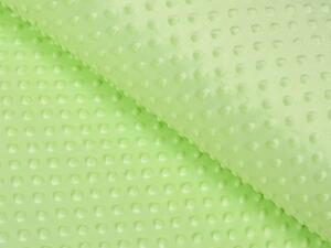 Biante Detské posteľné obliečky do postieľky Minky 3D bodky MKP-005 Pastelové svetlo zelené Do postieľky 90x140 a 50x70 cm