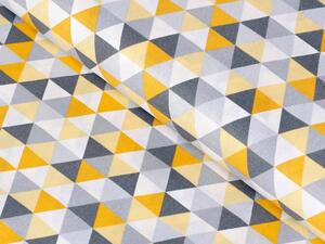 Biante Bavlnená obliečka na vankúš Sandra SA-108 Žlto-sivé trojuholníčky 70 x 90 cm