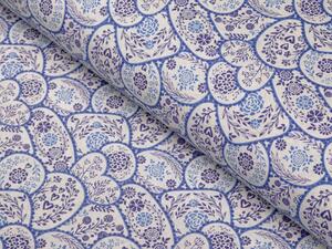 Biante Dekoračná obliečka na vankúš Leona LN-080 Modrobiele ľudové ornamenty 40 x 40 cm