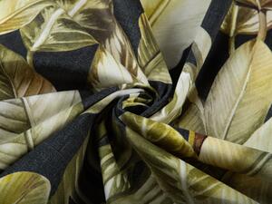 Biante Zamatová obliečka na vankúš s lemom Tamara TMR-010 Zlaté tropické listy na zelenom 30 x 50 cm