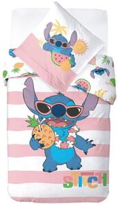 Detské bavlnené posteľné obliečky Lilo & Stitch - motív Letný kokteil - 100% bavlna - 70 x 90 cm + 140 x 200 cm