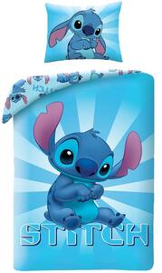 Modré bavlnené posteľné obliečky Stitch - motív z rozprávky Lilo & Stitch - 100% bavlna - 70 x 90 cm + 140 x 200 cm