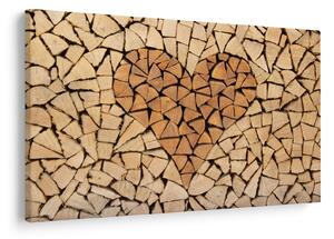 Obraz - Srdce z dreva (90x60 cm)