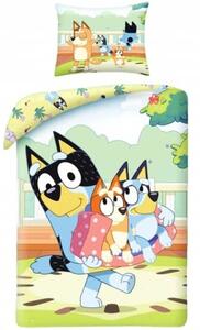 Bavlnené posteľné obliečky Bluey - motív Rodinná pohoda v parku - 100% bavlna - 70 x 90 cm + 140 x 200 cm