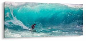 Obraz surferov vo vlnách (120x50 cm)