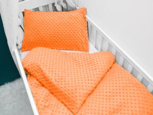 Biante Detské posteľné obliečky do postieľky Minky 3D bodky MKP-022 Oranžové Do postieľky 90x120 a 40x60 cm