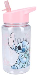 Dievčenská plastová fľaša na pitie Lilo & Stitch so slamkou - 450 ml