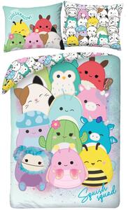 Obojstranné posteľné obliečky z mikrovlákna Squishmallows – motív Squish Squad - 70 x 90 cm + 140 x 200 cm - zipsové zapínanie