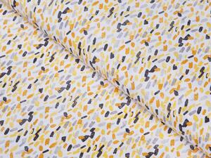 Biante Detský dekoračný záves Leona LN-045 Žltosivé čiarky na bielom 130x140 cm
