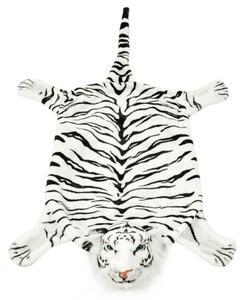 Koberec v tvare tigra, plyšový 144 cm, biely
