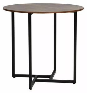 ALTO II jedálenský stôl, pr. 80cm, hnedá rustikálna/kov čierny