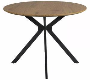 ASTER stôl priemer 100cm, MDF+dyha dub/nohy čierny mat