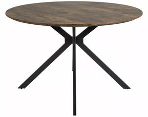 ASTER stôl priemer 120cm, orech VINTAGE/nohy čierny mat