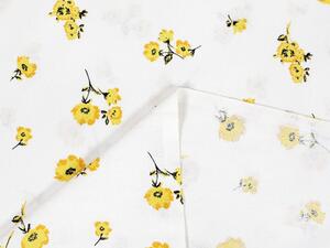 Biante Detský bavlnený záves Sandra SA-084 Žlté kvety na bielom 135x140 cm