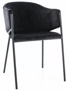 BONO VELVET stolička, BLUVEL 19 čierna/ nohy čierne