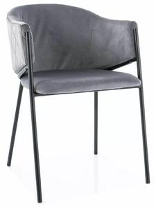 BONO VELVET stolička, BLUVEL 14 sivá/ nohy čierne