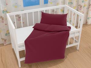 Biante Detské saténové posteľné obliečky do postieľky ST-004 Vínové Do postieľky 100x135 a 40x60 cm