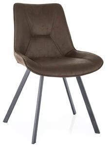 LINK stolička jedálenská,nohy čierne / tap.229 tm.hnedá