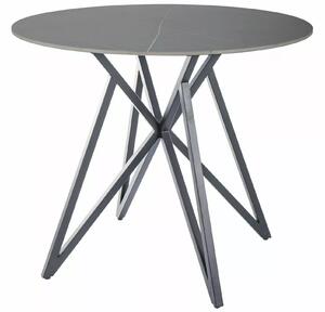 MURANO stôl jedálenský, priemer 90cm, sivá/podnož čiena