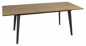 RENE stôl jedálenský 160(200)x90cm, dub/ čierna