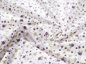 Biante Detské bavlnené posteľné obliečky do postieľky Sandra SA-004 Fialové ružičky Do postieľky 90x140 a 40x60 cm