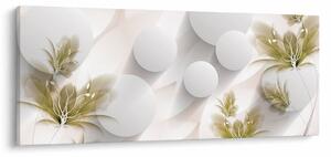 Obraz - 3D kruhy s kvetinami (120x50 cm)