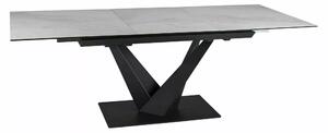 SORENTO CERAMIC stôl jed. 160(220)x90cm,biela NATURE CLOUD/čierna