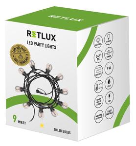 Retlux RGL 115 Party reťaz so žiarovkami, 10x LED žltá​, 5+3 m