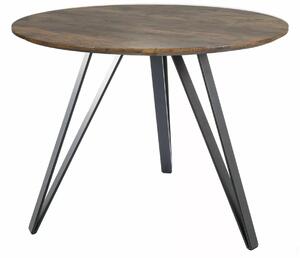 TETIS stôl priemer 100cm, orech VINTAGE/nohy čierne