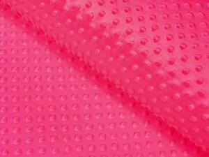 Biante Detské posteľné obliečky do postieľky Minky 3D bodky MKP-009 Fuchsiové Do postieľky 90x120 a 40x60 cm