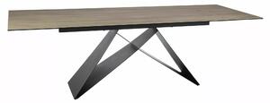 WESTIN CERAMIC stôl jedálenský (160-240)X90, sv.hnedá SABBIA/čierna