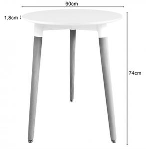 Okrúhly stôl KAMI biely 60 cm