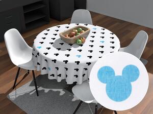 Biante Detský bavlnený okrúhly obrus Sandra SA-079 Čierne a modré myšky Mickey Ø 80 cm