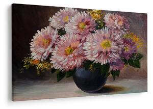 Obraz - Olejomaľba, Kvety vo váze (90x60 cm)