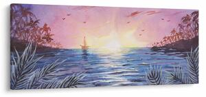 Obrázok - Západ slnka nad vodou, aquarel (120x50 cm)