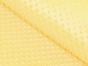 Detská látka Minky 3D bodky MKP-021 Citrónovo žltá - šírka 150 cm
