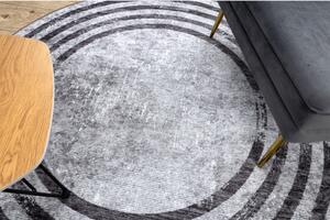Kusový koberec Ajan šedočierný kruh 80cm