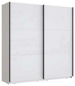SKRIŇA S POS. DVER. – HOR.VED, biela, biela s vysokým leskom, 200,1/209,7/61,2 cm home24 - Skrine