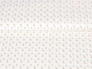 Biante Detské bavlnené posteľné obliečky do postieľky Sandra SA-65 Hnedobéžové bodky na smotanovom Do postieľky 90x130 a 40x60 cm