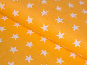 Biante Bavlnená obliečka na vankúš s lemom Sandra SA-034 Biele hviezdičky na oranžovom 40 x 40 cm