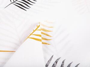 Biante Detský bavlnený záves Sandra SA-219 Zlaté a čierne palmové listy na bielom 150x140 cm