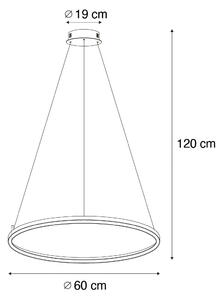 Inteligentné závesné svietidlo čierne 60 cm vrátane LED a RGBW - Girello